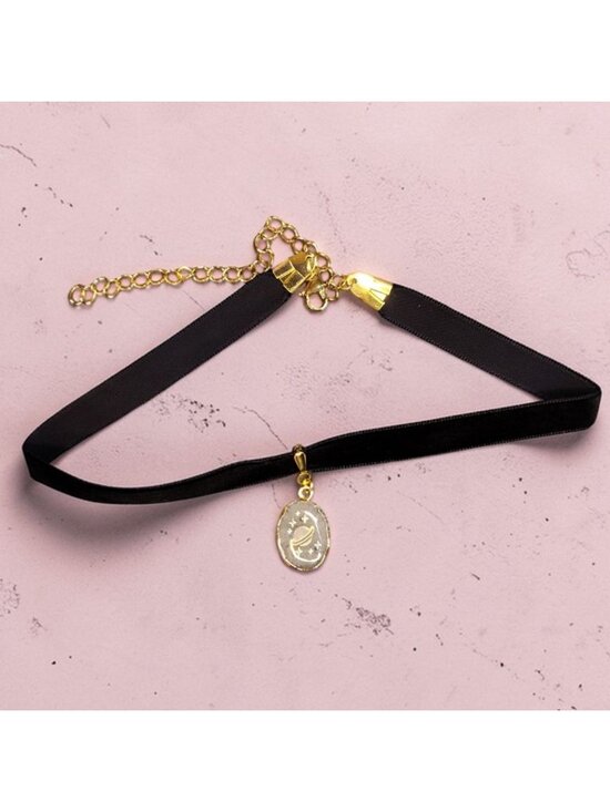 Black Velvet Choker Labradorite Pendant Planet Design Celestial Necklace Saturn - Picture 3 of 6